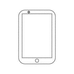 smartphone with blank screen icon image vector illustration design  black dotted line