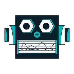 cartoon robot head icon