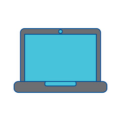 laptop computer icon image vector illustration design  grey and blue