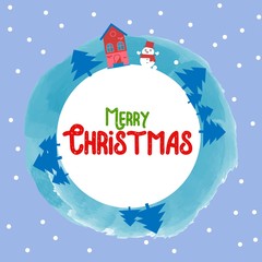Fototapeta na wymiar Merry christmas happy new year 2018 winter greeting card background with cute cartoon. Vector illustration.