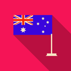 Australia flag in flat style with long shadow