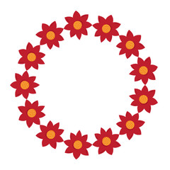decorative wreath flower natural ornament vector illustration