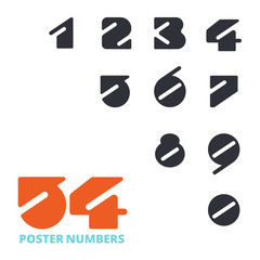 Numbers set in vintage style. Vector elements illustration template for web design or print. Vector custom design elegant numbers 1, 2, 3, 4, 5, 6, 7, 8, 9, 0