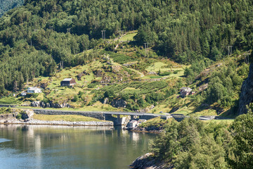 Fototapeta na wymiar Mountains and forests in Norway 