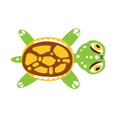 Green turtle with out stretched flippers