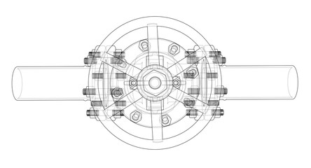 Industrial valve. Vector illustration