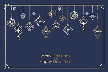 Christmas and New Year typographical background