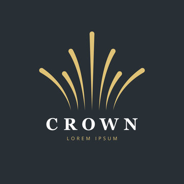 Crown fireworks logo design. Creative abstract logo vector template. 