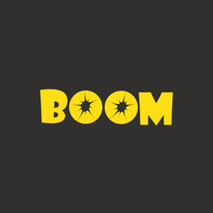 Modern bomb boom explosion logo type design vector © jaylopez