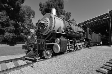 Naklejka premium Vintage amerykańska lokomotywa parowa