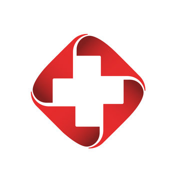 Medical vector logo. Red cross logotype