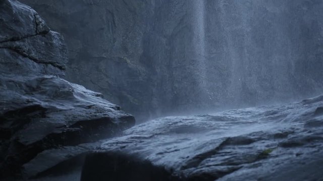 Upsidedown waterfall near famous Trolltunga cliff
