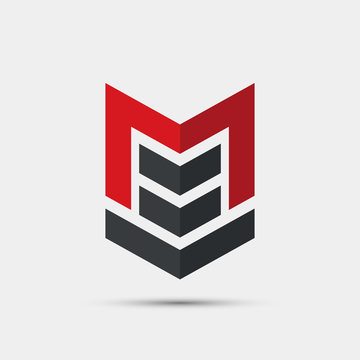 Abstract letter M logotype. Modern logo idea sign. Universal emblem vector icon.