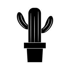 cute potted cactus natural plant decoration vector illustration