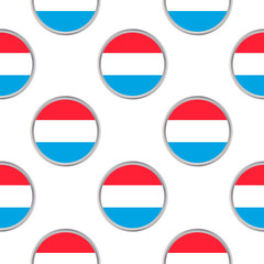 Seamless pattern from the circles with flag of Luxembourg.