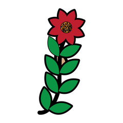 flower with leaves icon image vector illustration design 