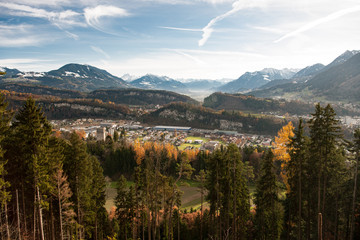 Blick auf Feldkirch vom Schellenberg (Liechtenstein)