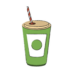 Soda cup with straw