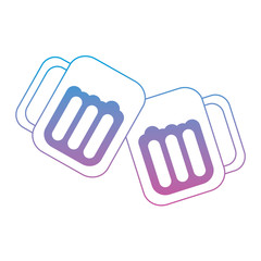 beer in glasses toast icon image vector illustration design  blue purple ombre line