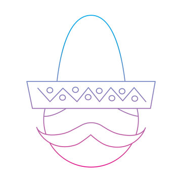 man with sombrero mexico culture icon image vector illustration design  blue purple ombre line