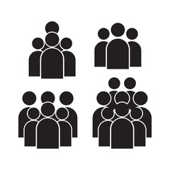 People Icon set in trendy flat style isolated on background. Crowd signs. Persons symbol for your infographics web site design, logo, app, UI. Vector illustration, EPS10