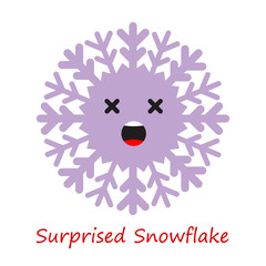 Banner Snowflakes Emotions. Cute cartoon. Vector illustration.
