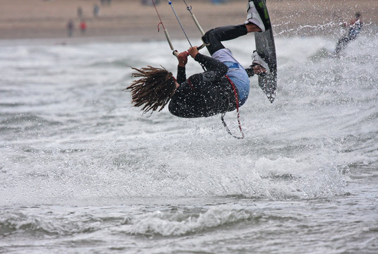 kitesurfer jumping