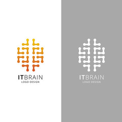 Brain Logo silhouette design vector template. Think idea concept. Smart power thinking brain Logotype icon Logo.