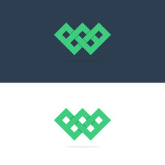 Obraz premium Abstract letter W logotype. Modern logo idea sign. Universal emblem vector icon.