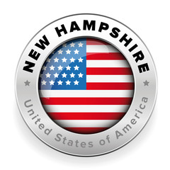 New Hampshire Usa flag badge button