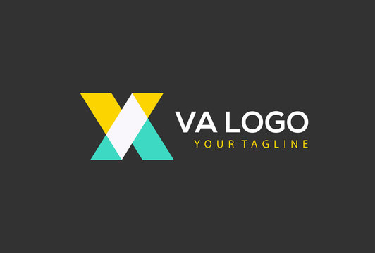 Abstract letter V and A logotype. Modern logo idea sign. Universal emblem vector icon.