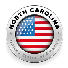 North Carolina Usa flag badge button