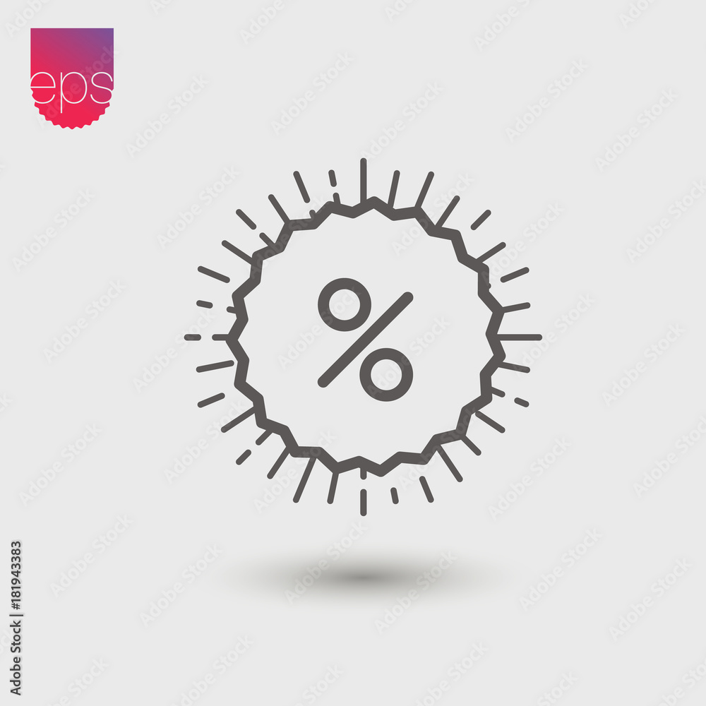 Poster Discount simple Vector Icon. Vector emblem isolated on grey background. Vector pictogram clipart