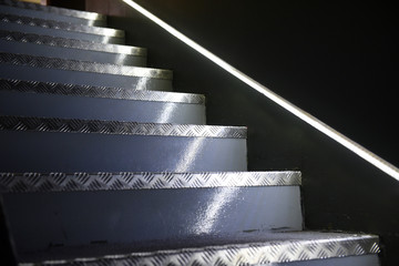 Flight of steps with metal edged treads