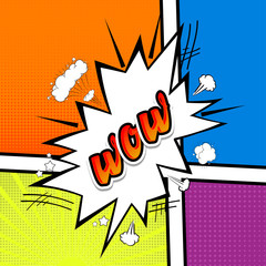 Comic collection colored sound chat text effects pop art vector style. 3d font.