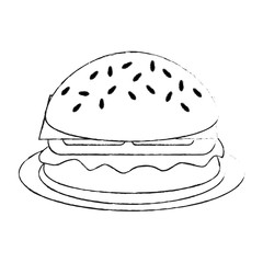 Hamburger fast food icon vector illustration graphic design
