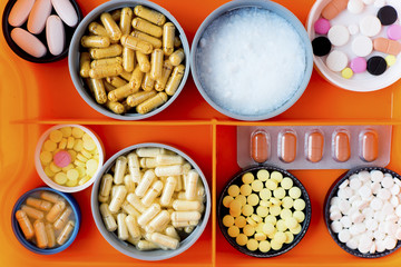 A lot of colorful pills