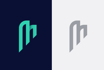 Abstract letter M logotype. Modern logo idea sign. Universal emblem vector icon.