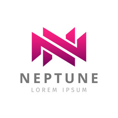 Abstract letter N logotype. Modern logo idea sign. Universal emblem vector icon.