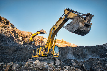 Production of coal in the coal mine 
