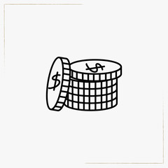 coins line icon