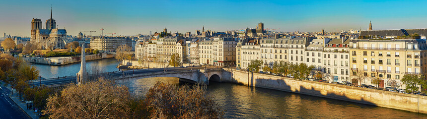 Fototapeta na wymiar Aerial panoramic cityscape view of Paris, France