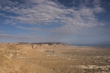 Scenic view of desert, Masada, Judean Desert, Dead Sea Region, Israel