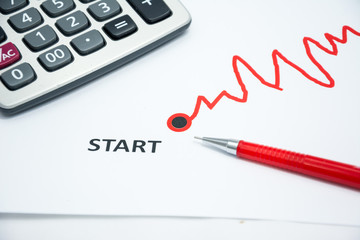 Fototapeta premium concept of success start to target with have an obstacle