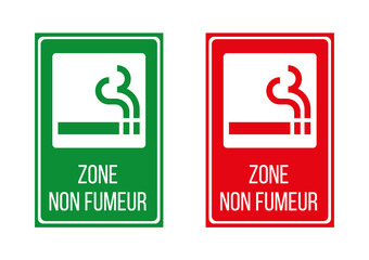Panneau signalisation zone fumeur ou non fumeur