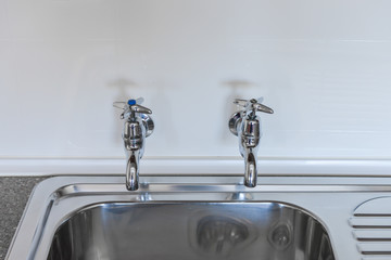 Twin Stainless Steel Faucet for hot and cool water