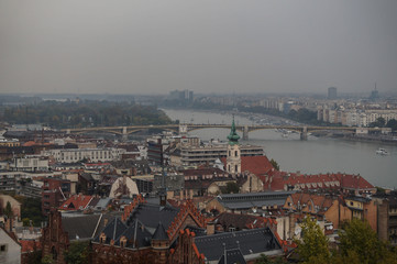 Obraz premium View of Budapest on a sad, cloudy day