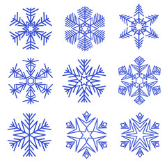 Set of snowflakes. Vector illustration.