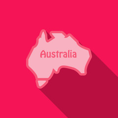 Australia - highly detailed map of Ausytralia in flat style with shadow