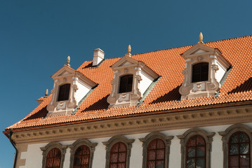 The facade of the historic house